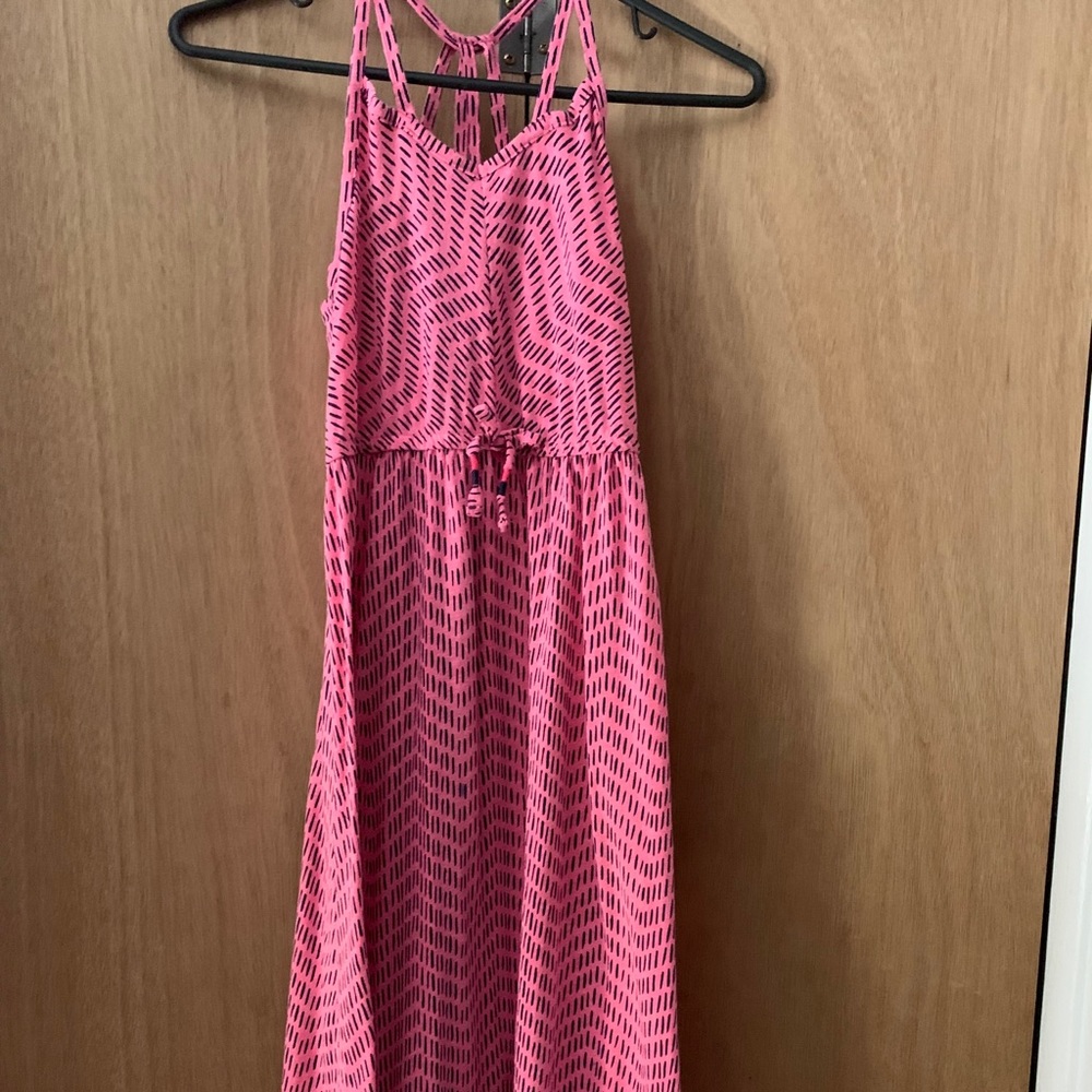 Pink and navy blue dress